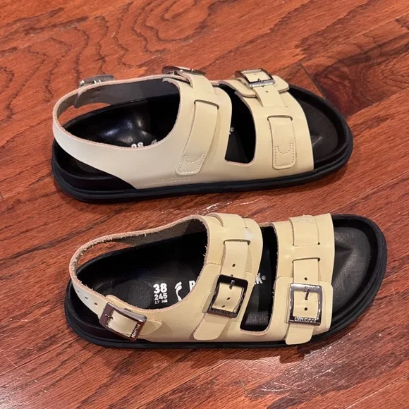 Birkenstock Cannes Leather Sandals - Butter - Picture 2 of 7